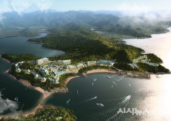 기존 1007실 규모의 사업계획 진도대명리조트 관광단지 조감도