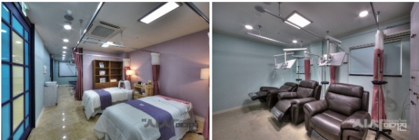 (좌)항암에스테틱실 (우)정맥요법실